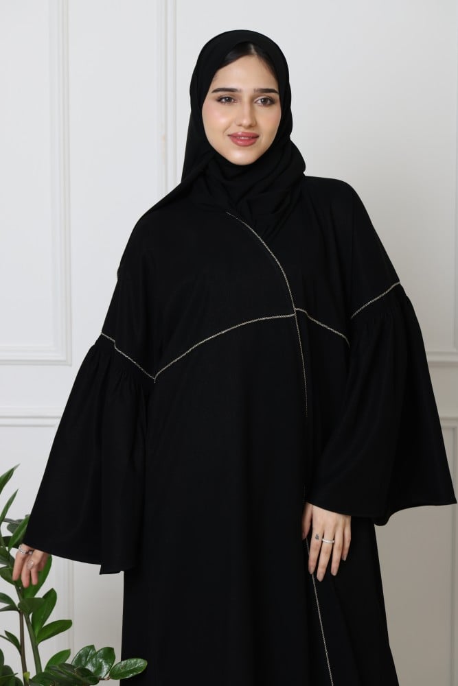 عباية كريب لماع نص كلوش 